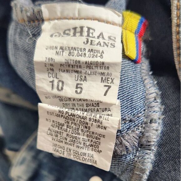 Osheas Jeans Shorts Womens Denim Bermuda Distressed Embellished Pockets Size 10 - Picture 4 of 11
